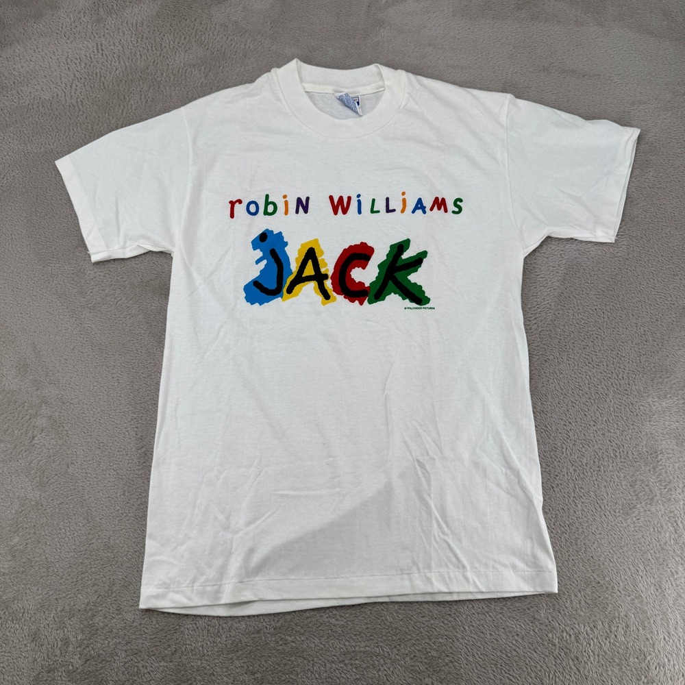 Vintage Hanes Mens Jack Movie Robin Williams Shirt Medium White Preowned